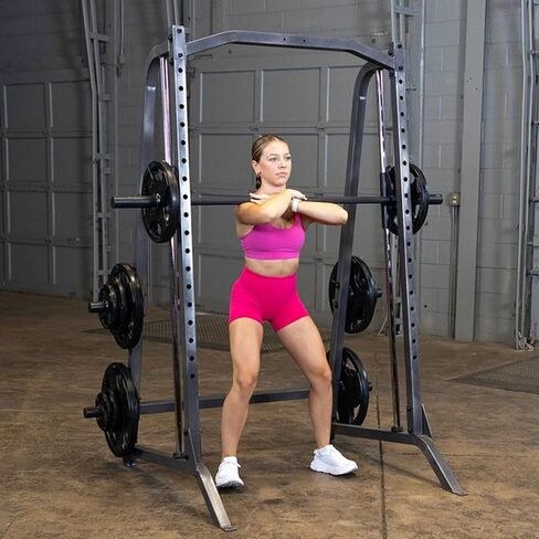 Body Solid Smith Machine Package - Strength Training Weight Cage Squat Rack System Ideal for Home and Commercial Gyms in Kuwait
