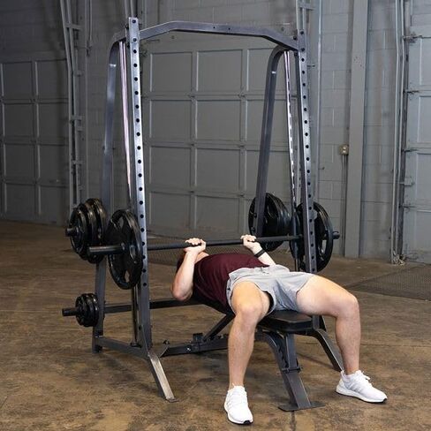 Body Solid Smith Machine Package - Strength Training Weight Cage Squat Rack System Ideal for Home and Commercial Gyms in Kuwait