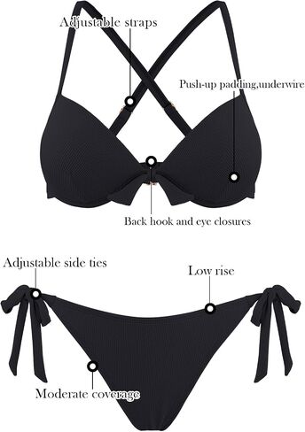 Relleciga Women’s Bikini مجموعة عالية من قطعتين من السباحة بدافع الاستحمام تحت الأسلاك in Saudi Arabia