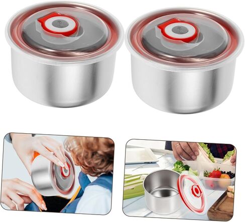 GLEAVI 4PCS محكمة الإغلاق من الفولاذ المقاوم للصدأ حاويات تخزين عينة صناديق اختبار لمختبرات المقاصف المدرسية واستخدام المنزل للحفاظ على الطعام والعينة in Saudi Arabia