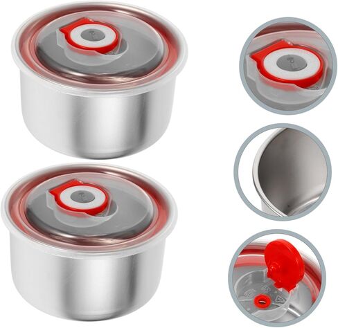 GLEAVI 4PCS محكمة الإغلاق من الفولاذ المقاوم للصدأ حاويات تخزين عينة صناديق اختبار لمختبرات المقاصف المدرسية واستخدام المنزل للحفاظ على الطعام والعينة in Saudi Arabia