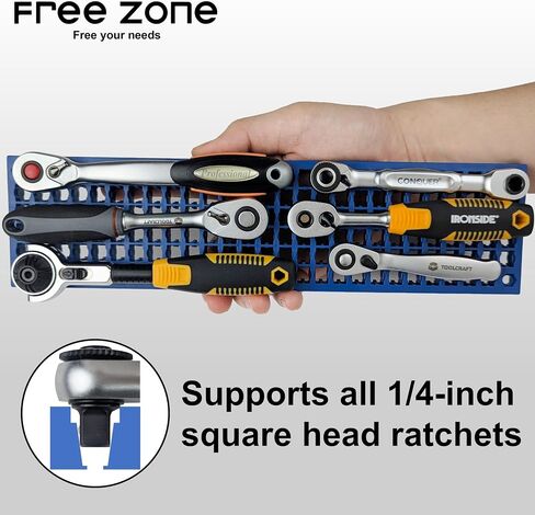 Free Zone Bit Organizer Set, 316-Hole 1/4" Hex Bit Toolbox Storage | Black; drive bit adapter & 1/2", 3/8", 1/4" socket holder compatible; anti-drop design; tools not included in Saudi Arabia