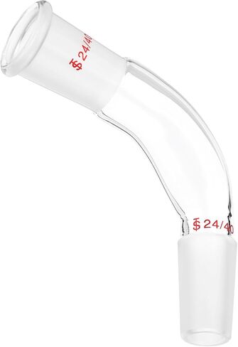 PATIKIL Borosilicate Glass Distillation Adapter, 105 Degree 24/40 Outer and Inner Joint Bent Connecting Adapter Distillation Connecting Parts for Lab Use Equipment Supply,1 in Saudi Arabia