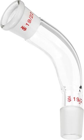 PATIKIL Borosilicate Glass Distillation Adapter, 105 Degree 24/40 Outer and Inner Joint Bent Connecting Adapter Distillation Connecting Parts for Lab Use Equipment Supply,1 in Saudi Arabia