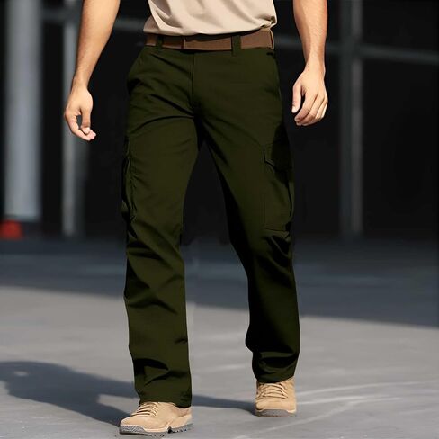 Men's Military Tactical Cargo Pants 2025 Ripstop Stretch Relaxed Fit Trousers Outdoor Hiking Pants with Multi Pockets in Kuwait