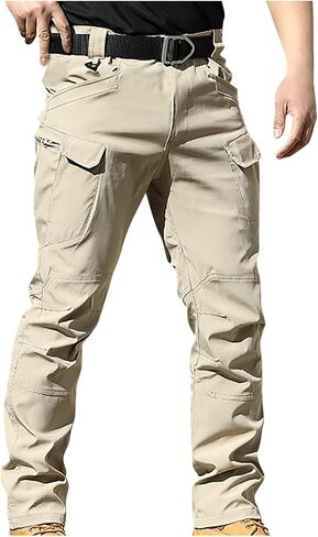 Men's Military Tactical Cargo Pants 2025 Ripstop Stretch Relaxed Fit Trousers Outdoor Hiking Pants with Multi Pockets in Kuwait