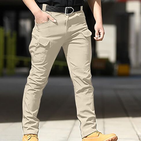 Men's Military Tactical Cargo Pants 2025 Ripstop Stretch Relaxed Fit Trousers Outdoor Hiking Pants with Multi Pockets in Kuwait