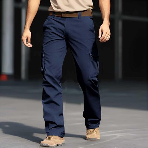 Men's Military Tactical Cargo Pants 2025 Ripstop Stretch Relaxed Fit Trousers Outdoor Hiking Pants with Multi Pockets in Kuwait
