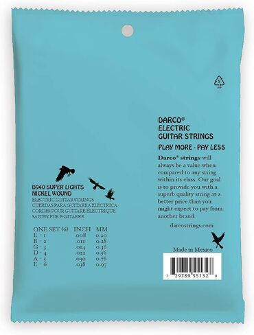 Darco Electric Strings, Super Lights .008-.038 (D940) in Saudi Arabia