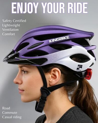 خوذة دراجة Kingbike للرجال البالغين شباب شباب طريق خوذات ركوب الدراجات الجبلية مع USB قابلة لإعادة الشحن منصات داخلية قابلة للاستبدال والأقنعة خفيفة الوزن 2 54-61 سم/21.26-24.01in in Kuwait