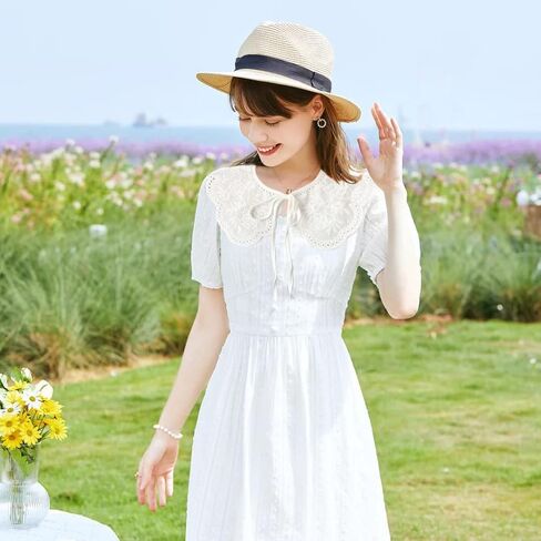 Lace Detachable Collar Vintage Costume Accessory Decorative Choker for Dresses and Shirt (Daisy) in Kuwait