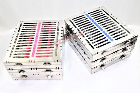 6 صينية كاسيت تعقيم الأسنان الألمانية للأسنان ل 15 أداة 8.25x7.25x1.25 " in Kuwait