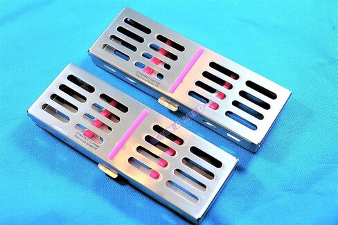 Sterilization Cassette with Removable Silicone Inserts 2pcs Holds 5 Instruments German Stainless (Cynamed) in Saudi Arabia