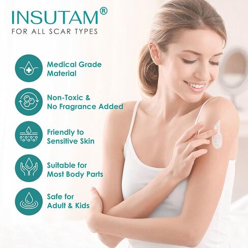 هلام ندبة السيليكون المتقدم: هلام إزالة الندبة 1.7 أوقية (50 جم) - ندوب ناتجة عن الجراحة أو الحروق أو سكانسي - للرجال والنساء الذين تتراوح أعمارهم بين 20 و 45 عامًا والذين يتعرضون لقلق من الندوب - يوم استخدام | ليلة الليل | in Kuwait