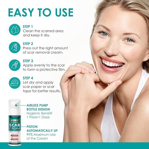 هلام ندبة السيليكون المتقدم: هلام إزالة الندبة 1.7 أوقية (50 جم) - ندوب ناتجة عن الجراحة أو الحروق أو سكانسي - للرجال والنساء الذين تتراوح أعمارهم بين 20 و 45 عامًا والذين يتعرضون لقلق من الندوب - يوم استخدام | ليلة الليل | in Kuwait