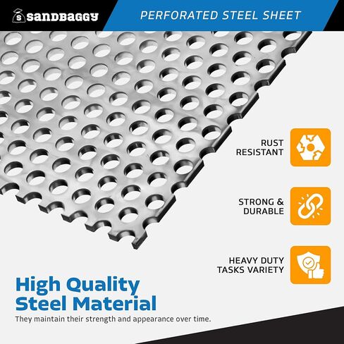 Sandbaggy Perforated Steel Sheet 24" x 48" - Perforated Metal Sheet - A36 Steel - 1/8" Holes (1, 24" x 48") in Saudi Arabia