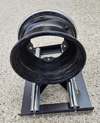 Adjustable Sandblasting Wheel Roller, 14-Gauge Steel Frame, Powder Coated Black in Kuwait