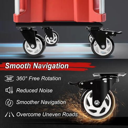 Heavy Duty Tool Box Dolly Compatible with Mil.Waukee Packout Toolboxes, Thickened Carbon Steel Frame and Larger Wheels with Brake System, No Drilling Required, Load-Bearing Capacity Up to 200lb in Kuwait