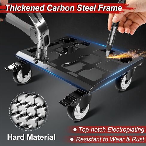Heavy Duty Tool Box Dolly Compatible with Mil.Waukee Packout Toolboxes, Thickened Carbon Steel Frame and Larger Wheels with Brake System, No Drilling Required, Load-Bearing Capacity Up to 200lb in Kuwait