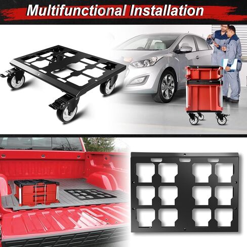 Heavy Duty Tool Box Dolly Compatible with Mil.Waukee Packout Toolboxes, Thickened Carbon Steel Frame and Larger Wheels with Brake System, No Drilling Required, Load-Bearing Capacity Up to 200lb in Kuwait
