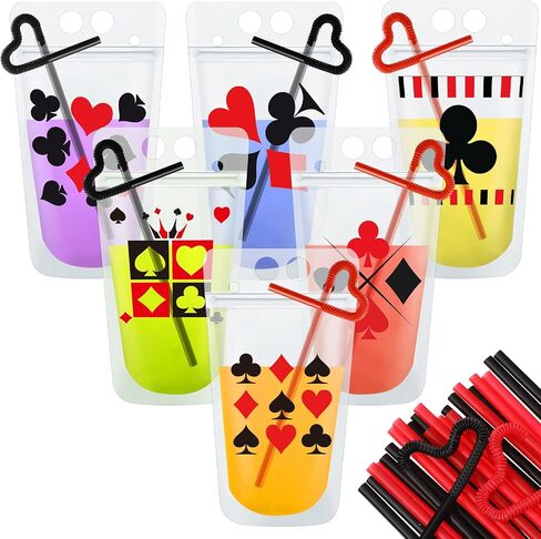 Seematn 24 Sets Girls Trip Drink Pouch Bags with Straws, Girls Weekend Getaway Drink Holders Reusable Travel Juice Bag for Sister Auntie Friends Besties Vacation in Kuwait