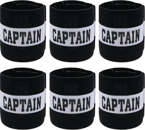6 Pieces Soccer Captain Armband Adjustable Elastic Sports Bands for Football Basketball, Anti-Slip Team Armbands for Adult Youth Athletes in Saudi Arabia