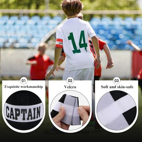 6 Pieces Soccer Captain Armband Adjustable Elastic Sports Bands for Football Basketball, Anti-Slip Team Armbands for Adult Youth Athletes in Saudi Arabia