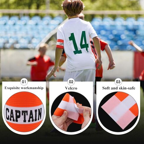 6 Pieces Soccer Captain Armband Adjustable Elastic Sports Bands for Football Basketball, Anti-Slip Team Armbands for Adult Youth Athletes in Saudi Arabia