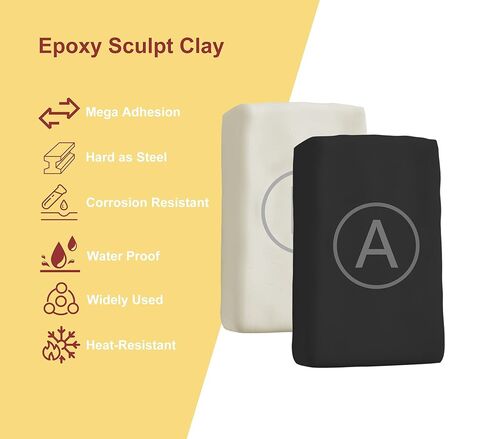 Epoxy Putty, 10oz / 280g Fast Repair Pool Putty, Multi-Purpose Epoxy Sculpt Clay for Cracks, Leak Fix, Filling - Bonding Plastic Metal Ceramic Wood Tile Glass, Waterproof, Mega Adhesion (White) in Kuwait