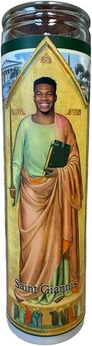 Saint Giannis Antetokounmpo Gameday Prayer Candle - The Greak Freak - Bucks Merchandise in Saudi Arabia
