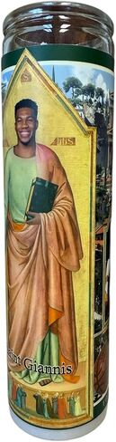 Saint Giannis Antetokounmpo Gameday Prayer Candle - The Greak Freak - Bucks Merchandise in Saudi Arabia