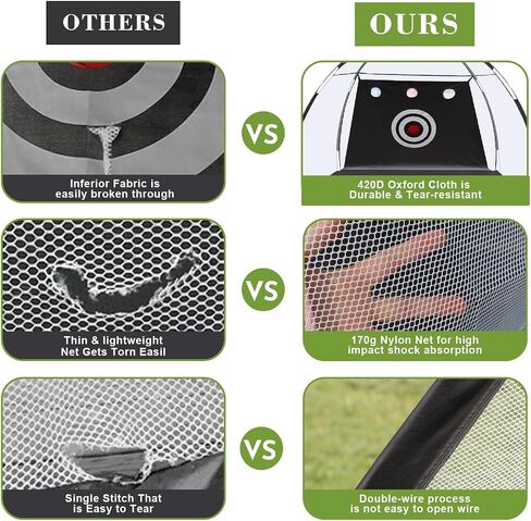 Net 10x7ft Golf Practice Net for Backyard - نظام ضربات الشقوق مع MAT و 12 كرة ومحبي - طقم تدريب في الهواء الطلق/داخلي للرجال in Saudi Arabia
