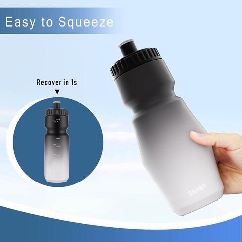 اضغط على زجاجة ماء 32 أوقية ، 2Pack دراجة ماء زجاجة تسرب ، 1000 مل BPA خالية لجميع اللياقة البدنية وركوب الدراجات السريعة صمام التدفق السريع in Kuwait