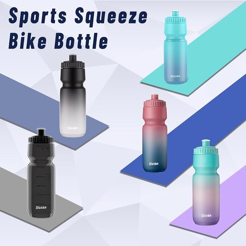 اضغط على زجاجة ماء 32 أوقية ، 2Pack دراجة ماء زجاجة تسرب ، 1000 مل BPA خالية لجميع اللياقة البدنية وركوب الدراجات السريعة صمام التدفق السريع in Kuwait