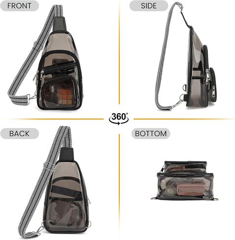 حقيبة واضحة لأحداث الاستاد ، حقيبة حفلات Clear Crossbody ، فاني باك للنساء ، انظر من خلال أكياس الاستاد in Kuwait