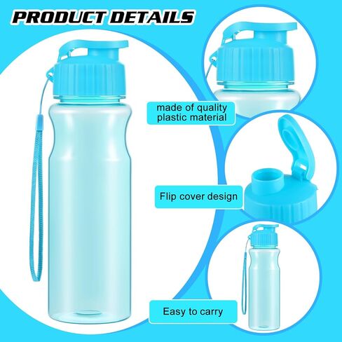 Olgaa 12 Pack Water Bottles Bulk 17 oz End of the Year Gifts for Students Kids from Teacher Reusable Leak Portable Plastic Sports Summer Drink Water Bottles with Handle Strap for Cycling Camping in Saudi Arabia