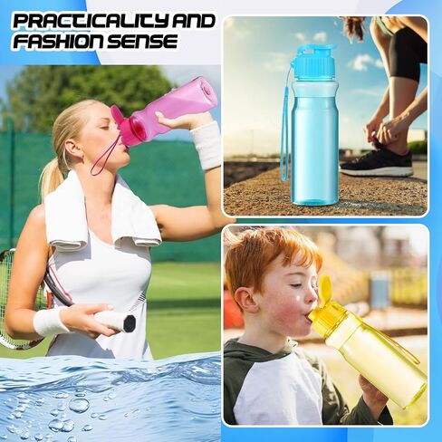 Olgaa 12 Pack Water Bottles Bulk 17 oz End of the Year Gifts for Students Kids from Teacher Reusable Leak Portable Plastic Sports Summer Drink Water Bottles with Handle Strap for Cycling Camping in Saudi Arabia