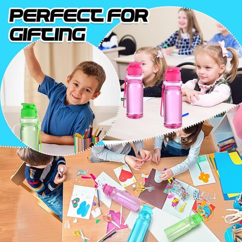 Olgaa 12 Pack Water Bottles Bulk 17 oz End of the Year Gifts for Students Kids from Teacher Reusable Leak Portable Plastic Sports Summer Drink Water Bottles with Handle Strap for Cycling Camping in Saudi Arabia