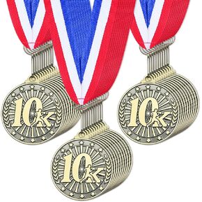REMOULY 30/100 PCS 5K RACE MEDALS Bulk 2 '' Gold Trophy Award 5K Running Trophy Medal Award المركز الأول مع هدية جائزة أشرطة الرقبة لبطولات المشي في سباق المباراة الرياضية. in Kuwait
