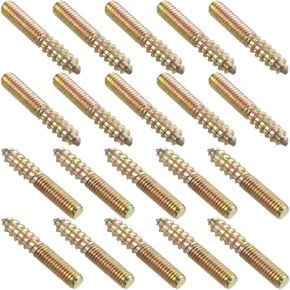 TOP-VIGOR 20Pcs M4x25mm Hanger Bolts, Double Headed Bolts Self Tapping Screw, Double Ended Dowel Screws, Screw Dowels Hanger, Threaded Lag Wood Screws and Machine Bolts for Wood Joint Furniture in Kuwait