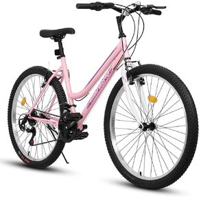 Girls Womens 24/26 Inch Mountain Bike, 21 Speed Summer Travel Gifts Bicycles, Female V-Brake Outdoor Cycling Commuting City Bike to School Work in Kuwait