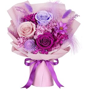 Preserved Flowers for Delivery – 3 Real Eternal Roses in Gift Box, Long-Lasting Black and White Forever Flowers Bouquet, Birthday Gifts for Women, Mom, Wife, Her in Saudi Arabia