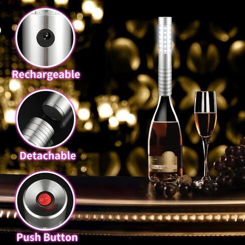 WILON Bottle Service Lights Rechargeable Bottle Service Sparklers Reusable Handheld Girl Lights LED Baton Strobe Light for Parties Bar Club Nightclub Birthday Weddings - 2 Pack in Saudi Arabia