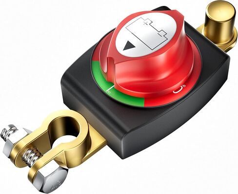 Side Post Battery Disconnect Switch, 12 and 24V Master Power Cut Off Switch for Car, RV, Boat and Vehicle (On/Off, 3/8"-16 UNC Thread) in Saudi Arabia