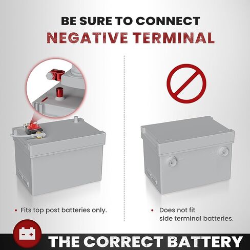 Side Post Battery Disconnect Switch, 12 and 24V Master Power Cut Off Switch for Car, RV, Boat and Vehicle (On/Off, 3/8"-16 UNC Thread) in Saudi Arabia