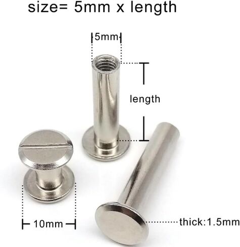 برغي مسامير 10/20/30pcs حزام حزام حزام الحزام صورة الكس إلا أن كتاب الحساب بعد الربط المسمار برسل مسمار in Kuwait