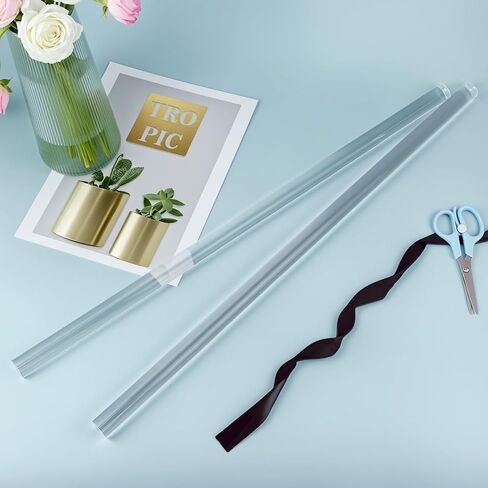 QWORK Acrylic Dowel Rod, 2 Pack 7/8" W x 24" L Clear Acrylic Round Rods for DIY Projects in Saudi Arabia