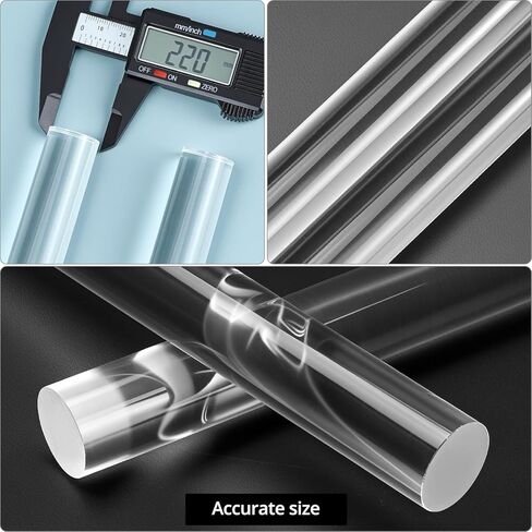 QWORK Acrylic Dowel Rod, 2 Pack 7/8" W x 24" L Clear Acrylic Round Rods for DIY Projects in Saudi Arabia