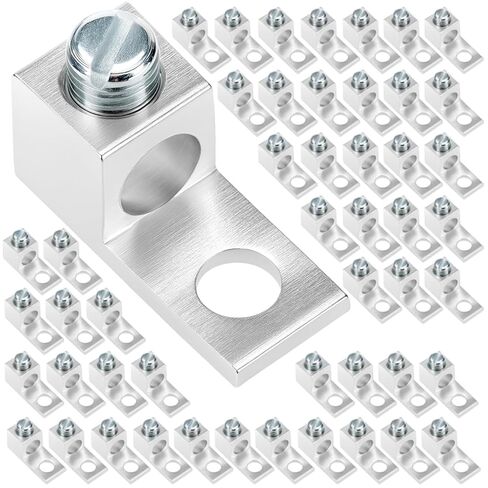 Qwork Qwork Aluminium Aluminium Mechanical Lugs ، العروة الميكانيكية الطرفية ، مجموعة من 50 ، مطلي بالقصدير مع بنية منخفضة المقاومة عالية القوة in Kuwait