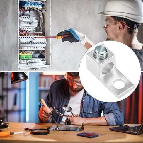Qwork Qwork Aluminium Aluminium Mechanical Lugs ، العروة الميكانيكية الطرفية ، مجموعة من 50 ، مطلي بالقصدير مع بنية منخفضة المقاومة عالية القوة in Kuwait